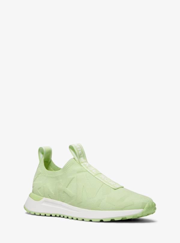 Damske Tenisky Michael Kors Bodie Logo Embossed Stretch Knit Slip-On Svetlo Mätové - Topanky Michael Kors Obchod | PSVUY-2167